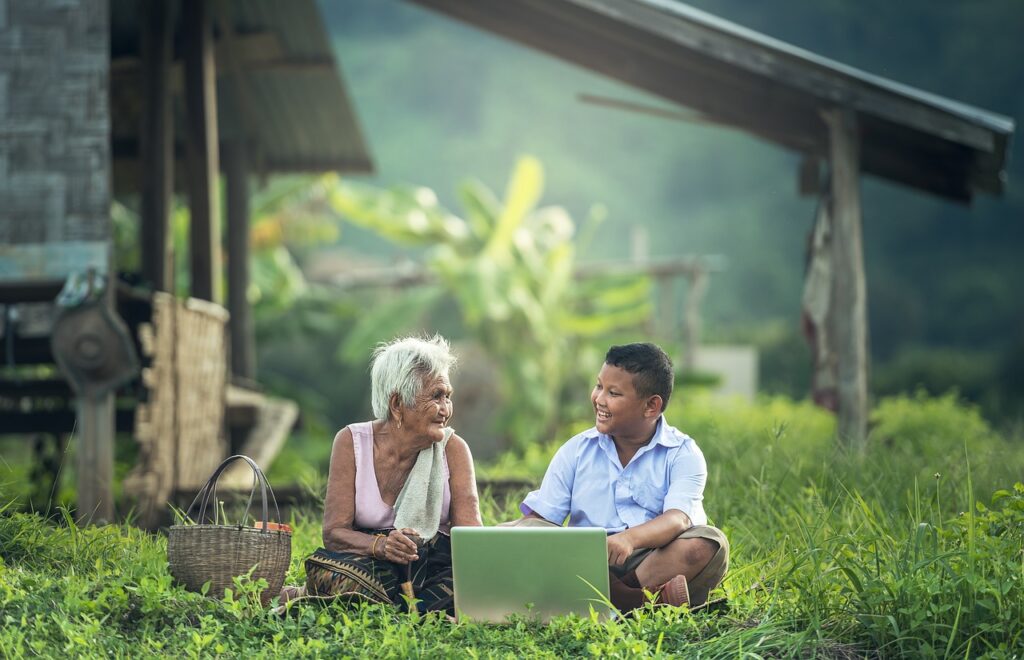 grandmother kids laptop myanmar 1822560